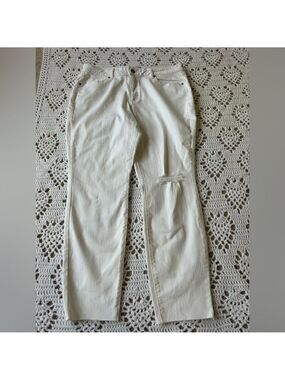 Sonoma Everyday Jean Womens 16 R White Skinny Stretch Distressed Raw Hem NWOT